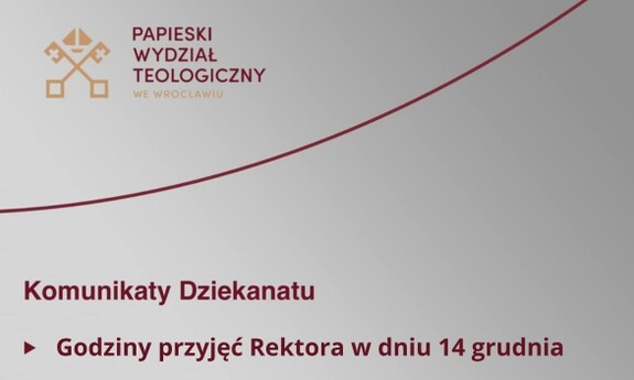 Godziny przyjęć Rektora 14 XII 2023 r.