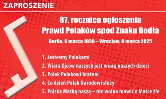 87. rocznica ogłoszenia Prawd Polaków spod Znaku Rodła!